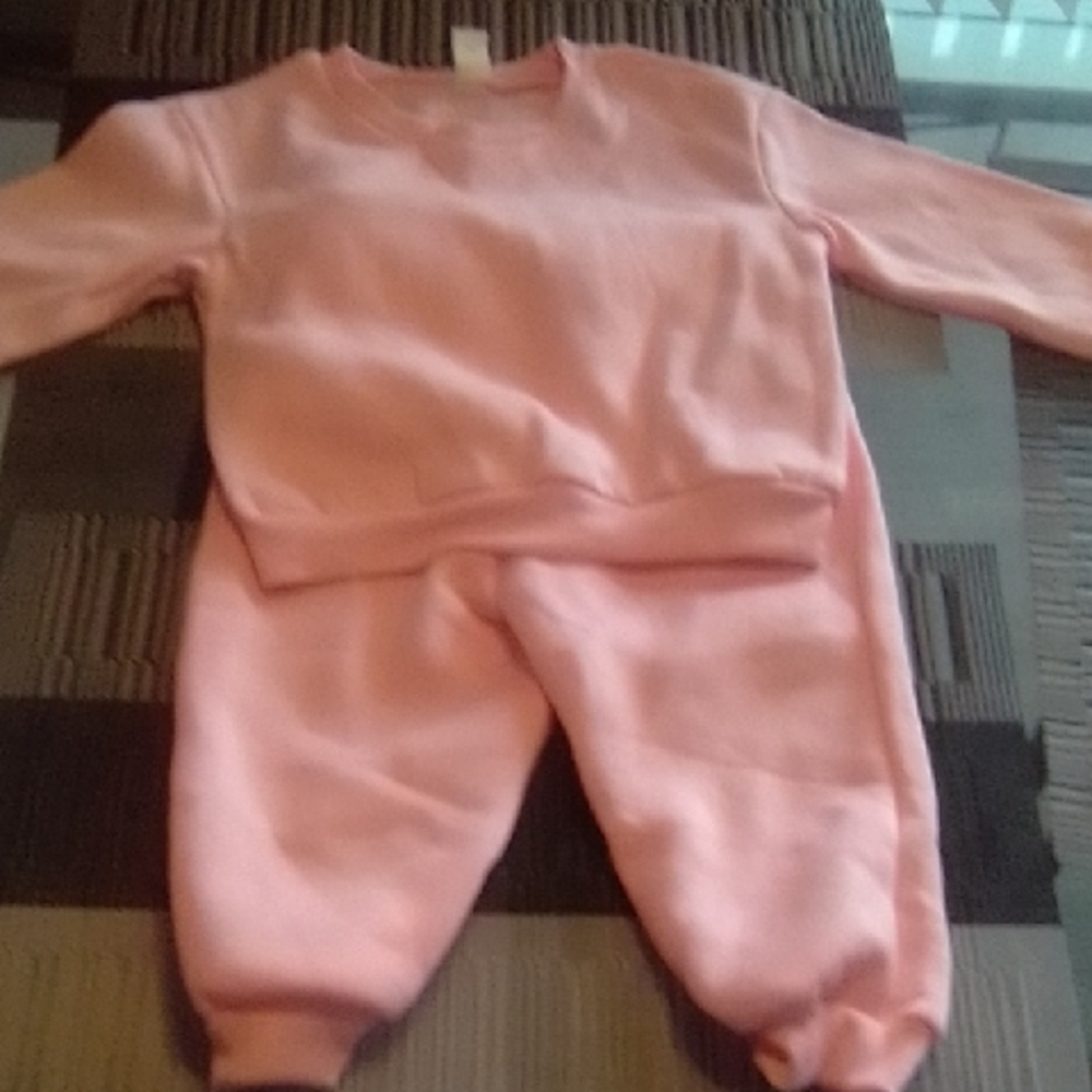 Pink Sweatshirt and Pants Set